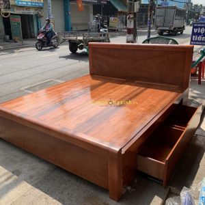 Giường ngủ gỗ xoan đào hộc kéo CPX-G18