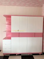 Tủ áo 4 cánh gỗ MDF màu hồng CPX-T07
